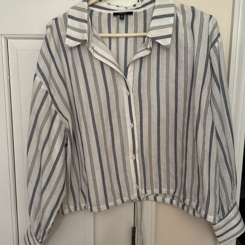 Striped Button-Up Blouse